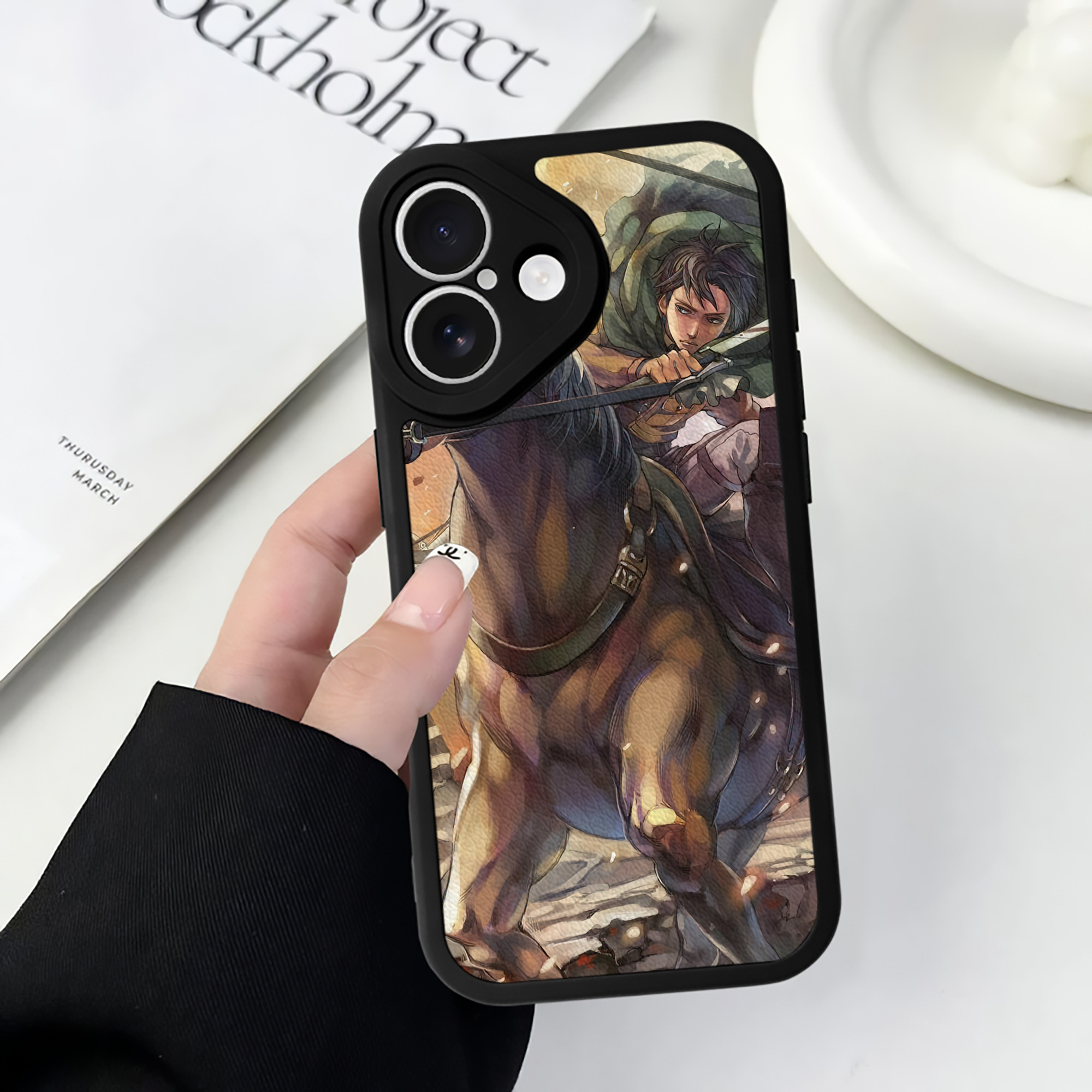 （画像用） 進撃の巨人 Attack on Titan 【iPhone 16シリーズ対応】シリコンスマホケース（レザー調） 材質：シリコン